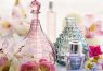 flacons de parfum au milieu de fleurs